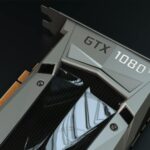 Detailed close-up of a GTX 1080 Ti graphics card, perfect for tech enthusiasts.