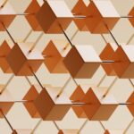 an abstract background of orange and white cubes