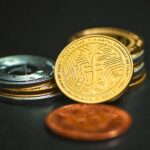 a pile of coins sitting on top of a table