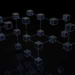 a black and white photo of cubes on a black background